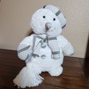 Snowman Jumbo 15" White and Gray Stuffed Snowman Super Soft
